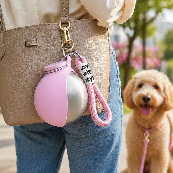 PawSip compact clip-on pet water bottle